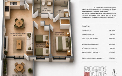 Nouvelle construction - Appartement -
Villajoyosa - Cala de Finestrat